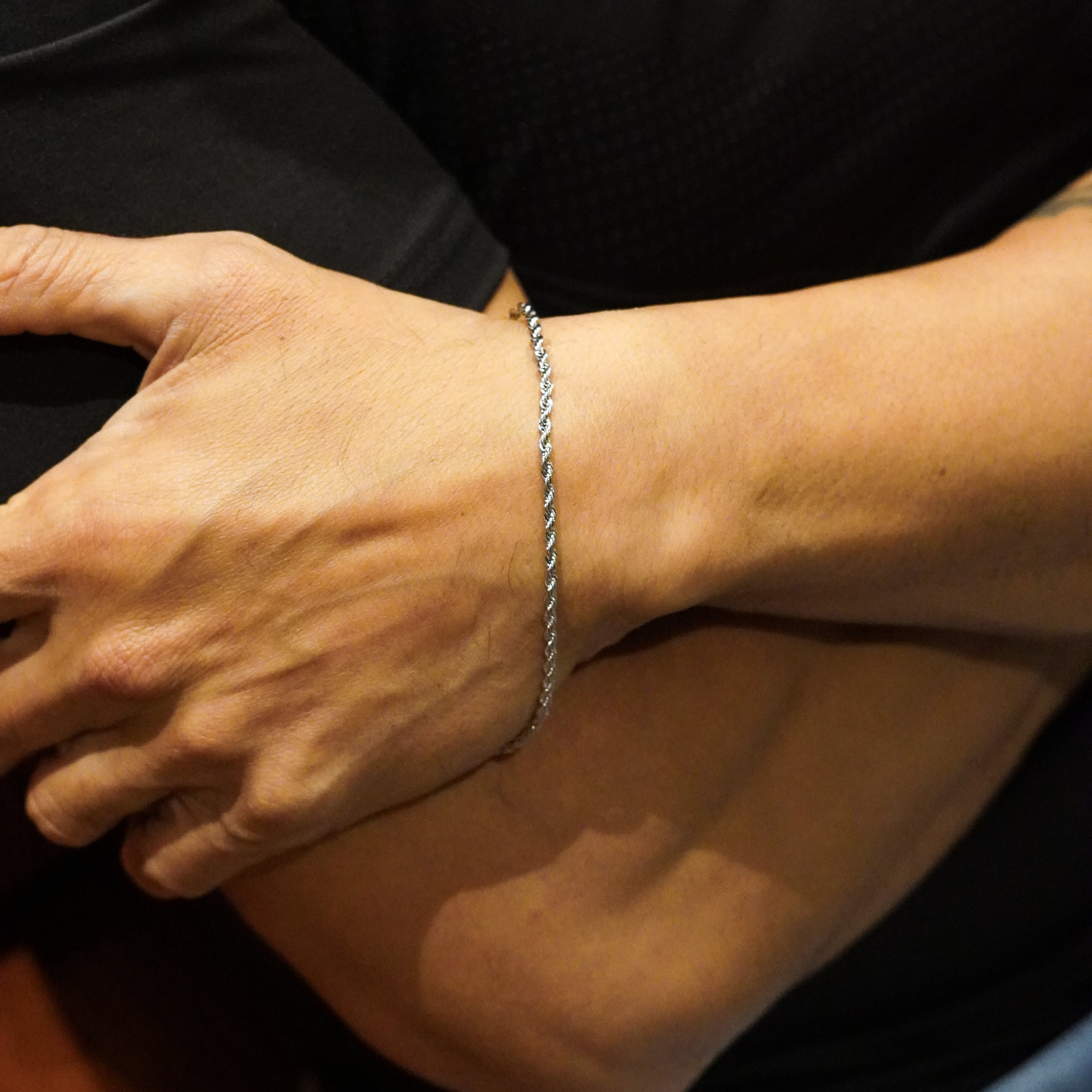 Slim Twisted Rope Chain + Bracelet Combo