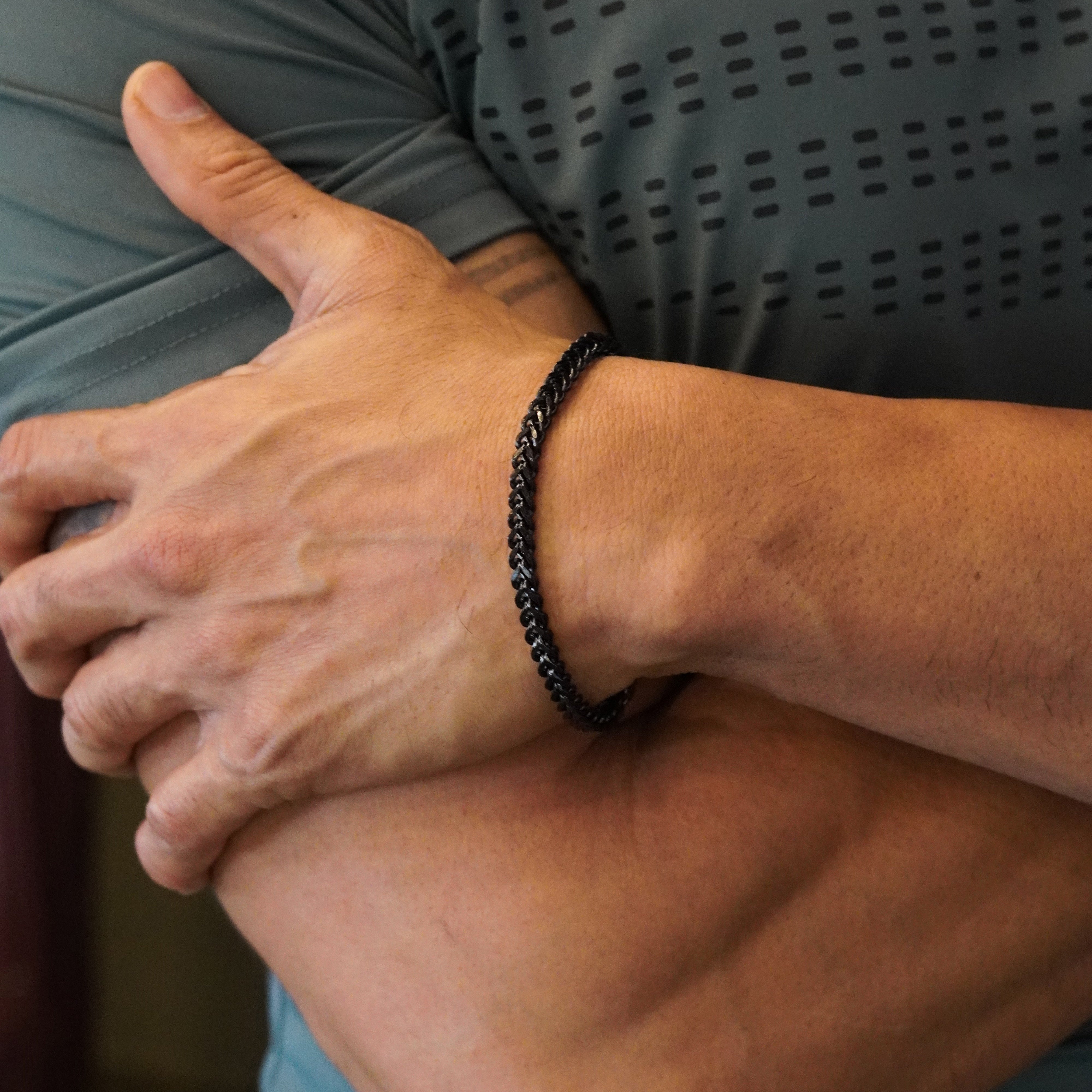 4MM Black Curb Bracelet