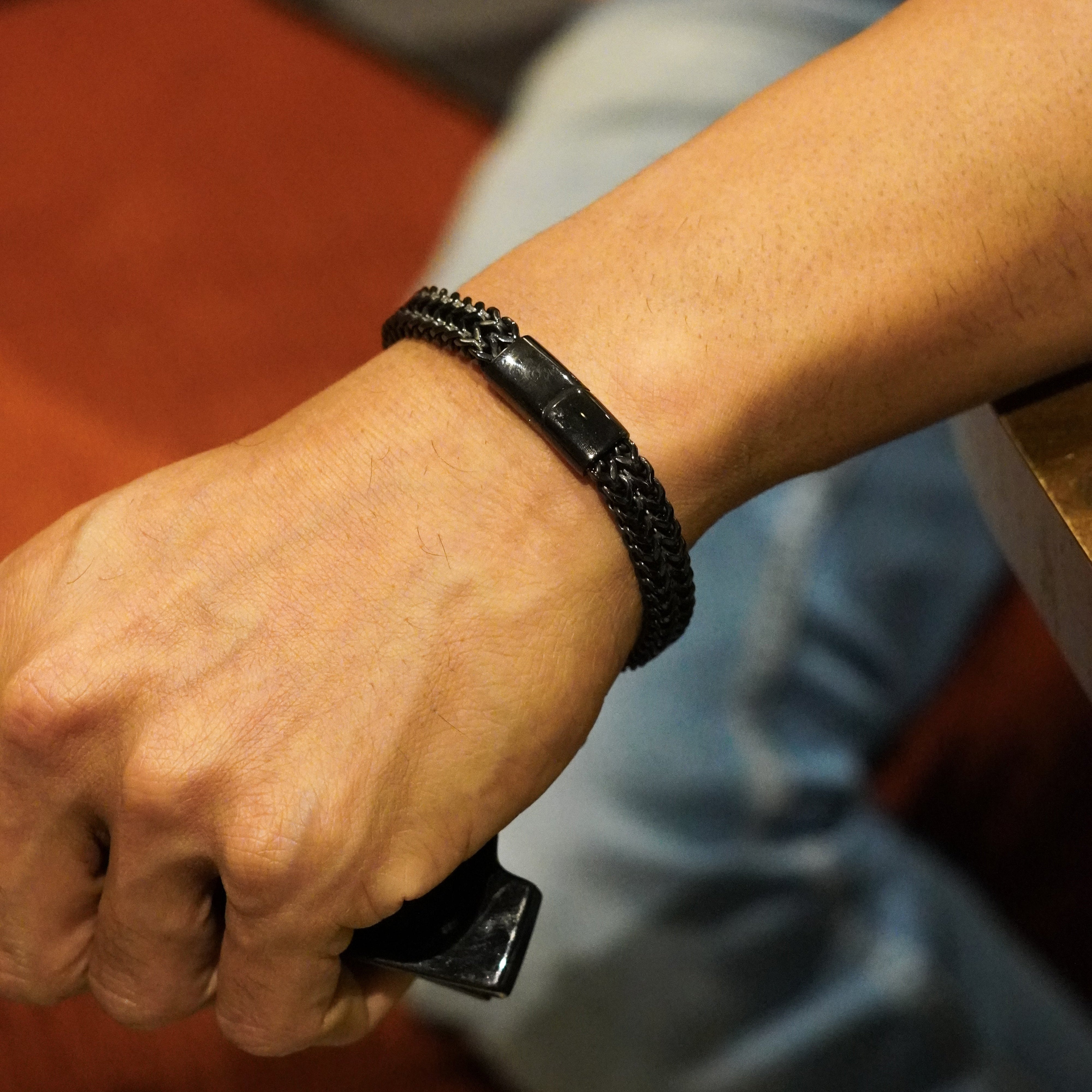 8MM Black Dual Curb Bracelet