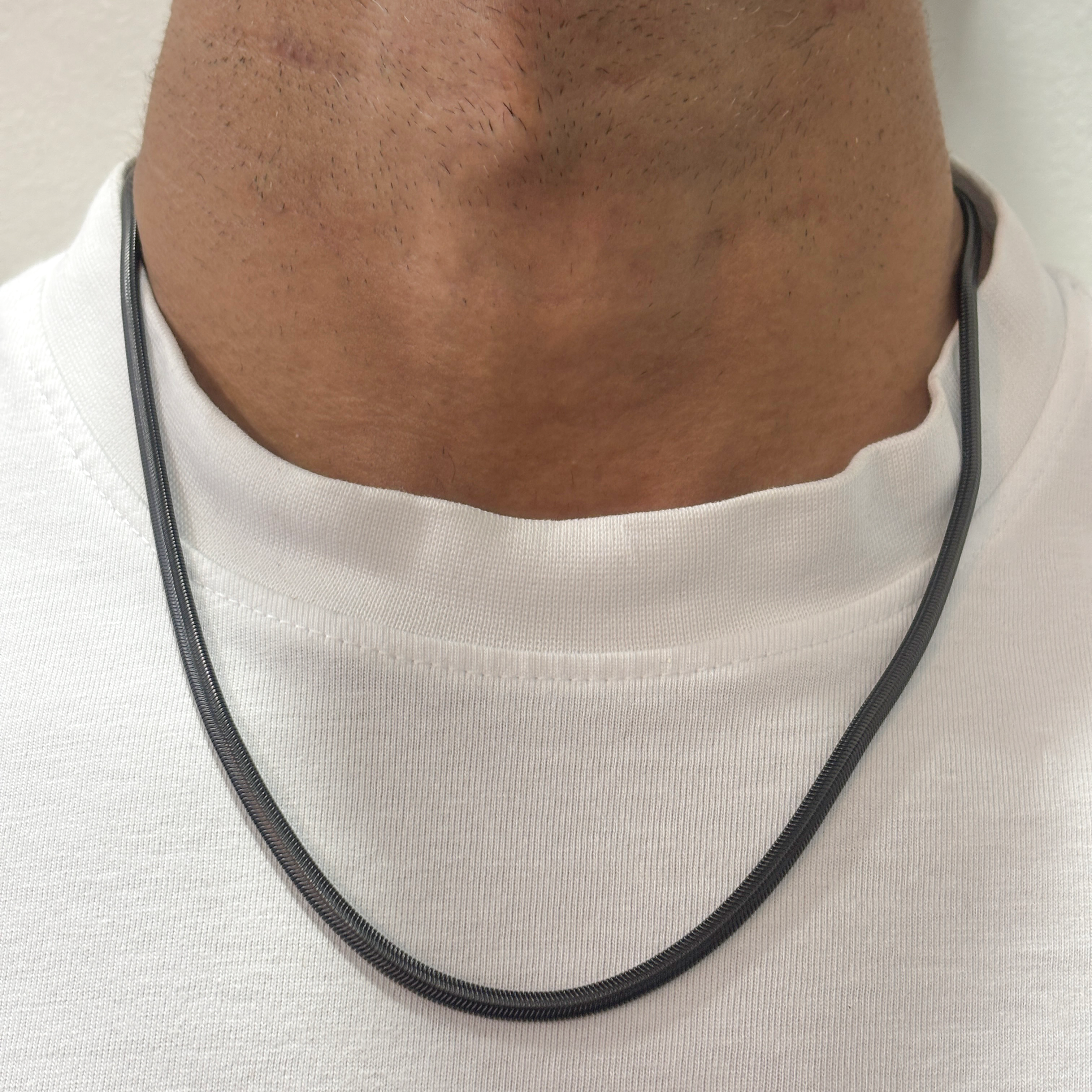 Black Herringbone Chain 3MM