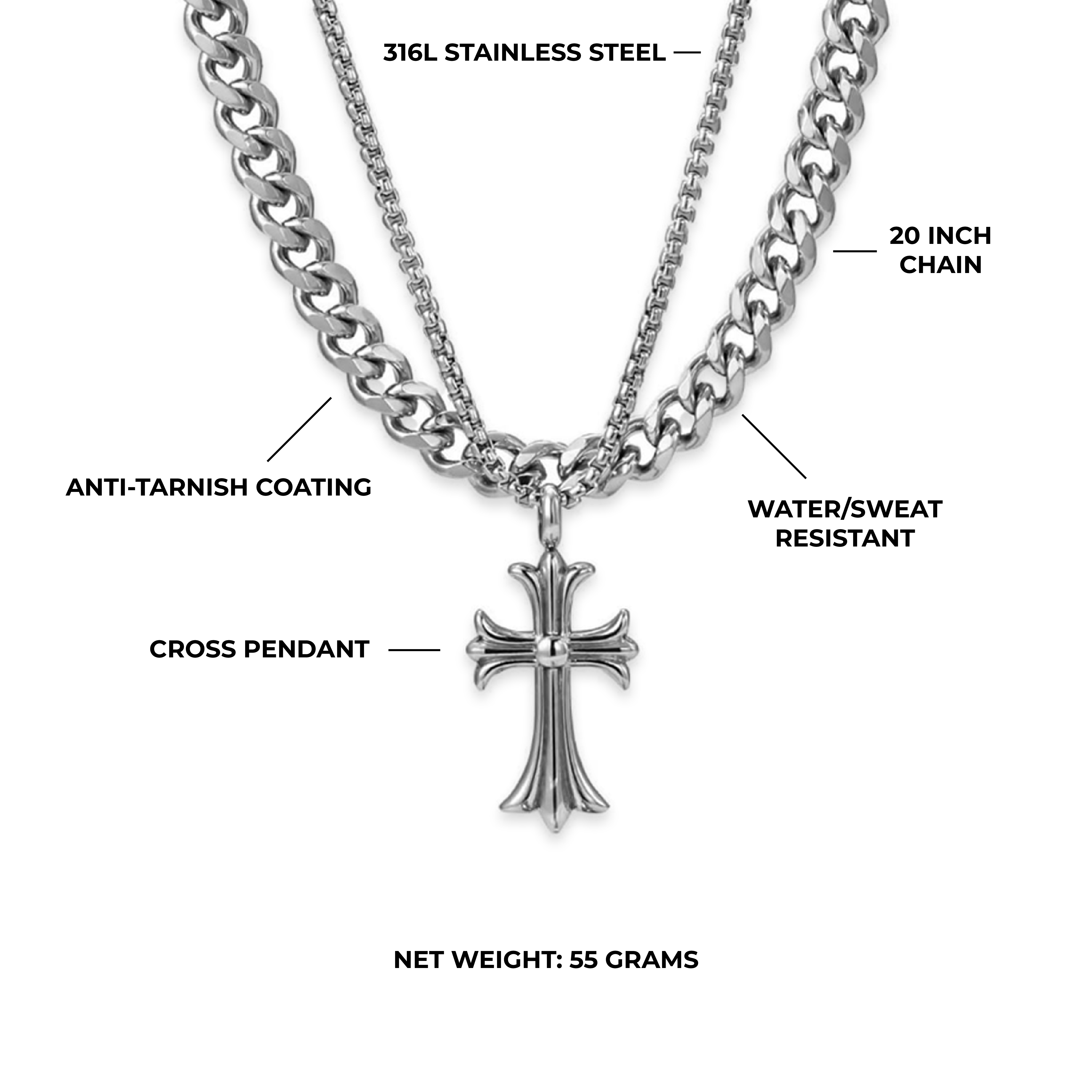 Saint's Cross Cuban Chain