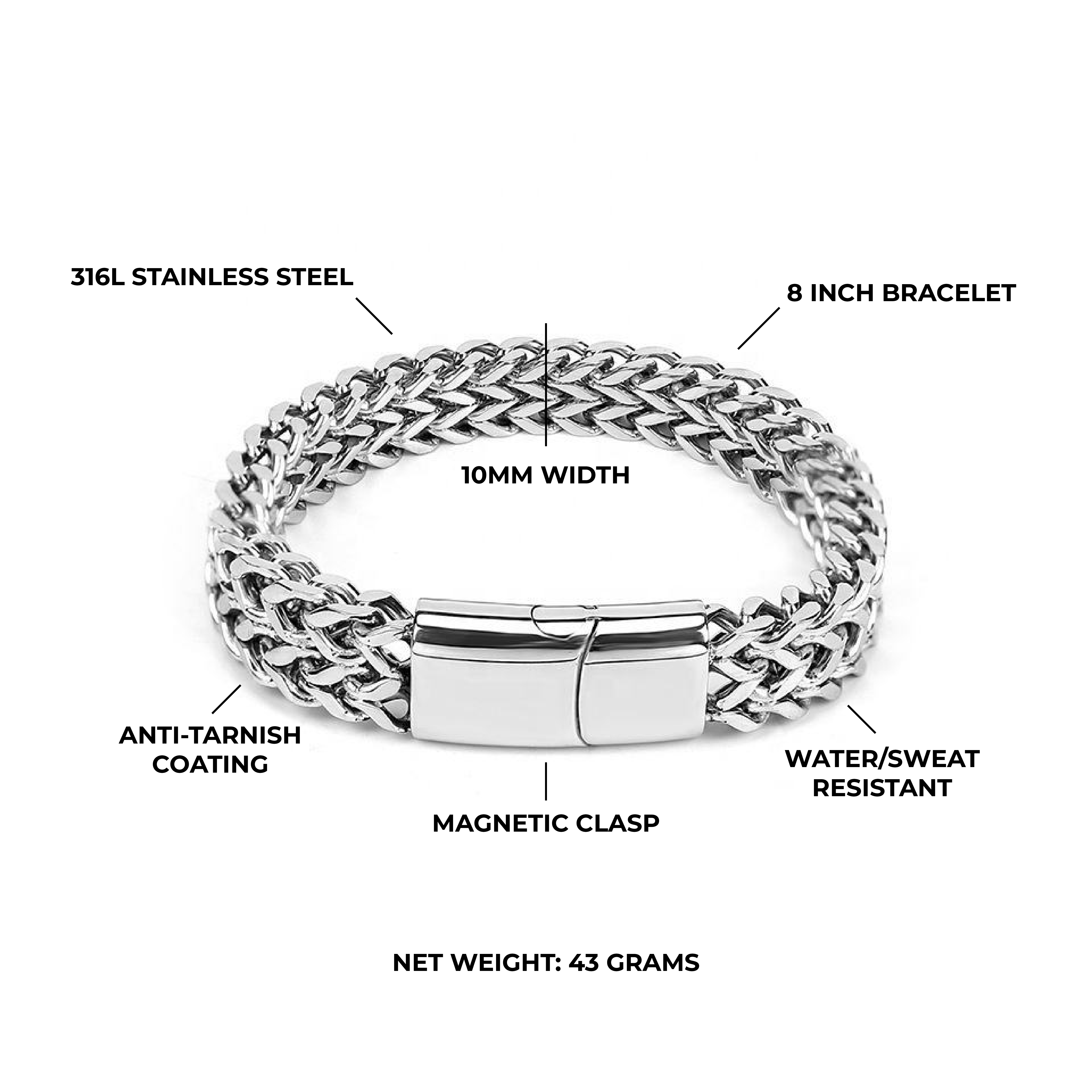 Dual Curb Bracelet 10MM