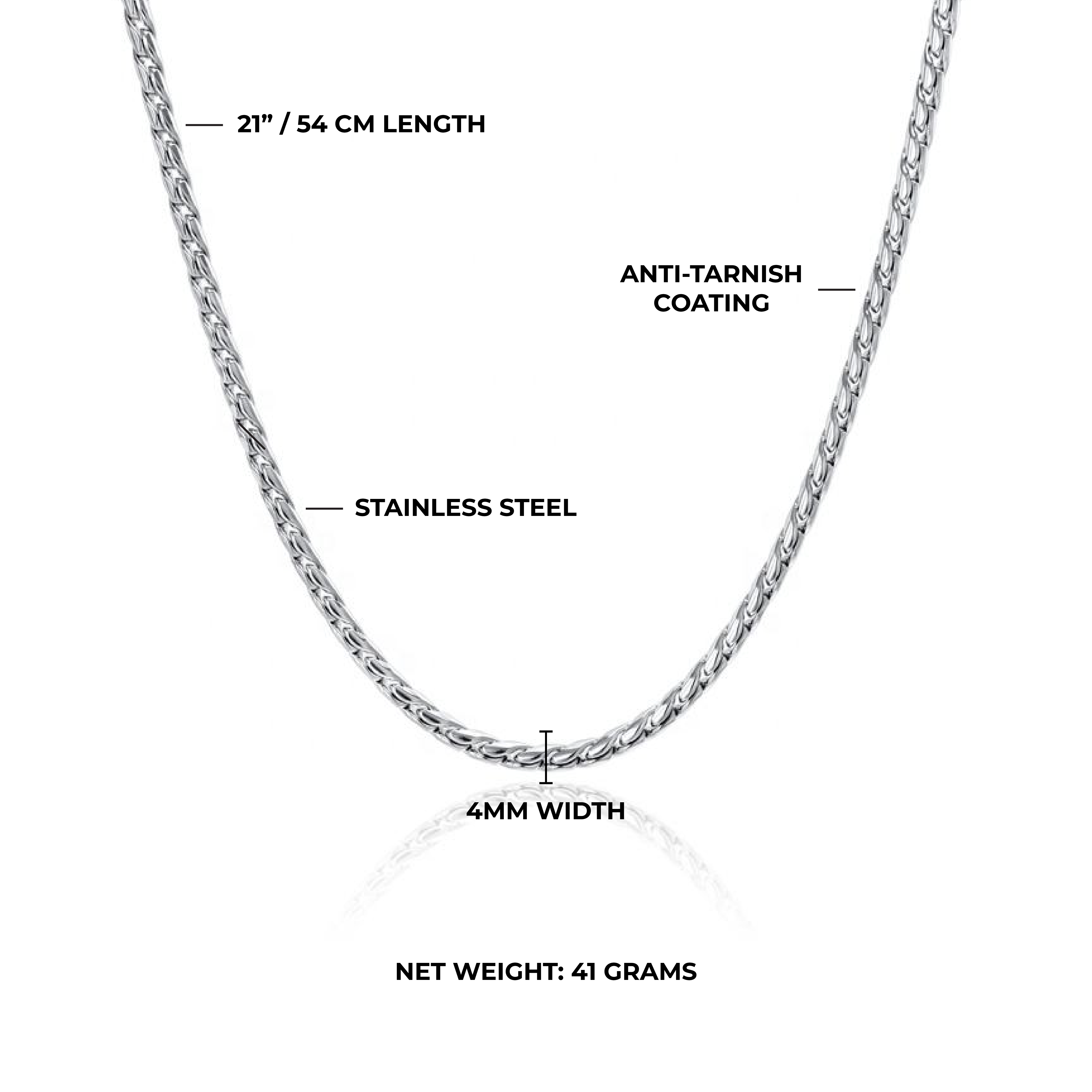 Flat Curb Chain 4MM