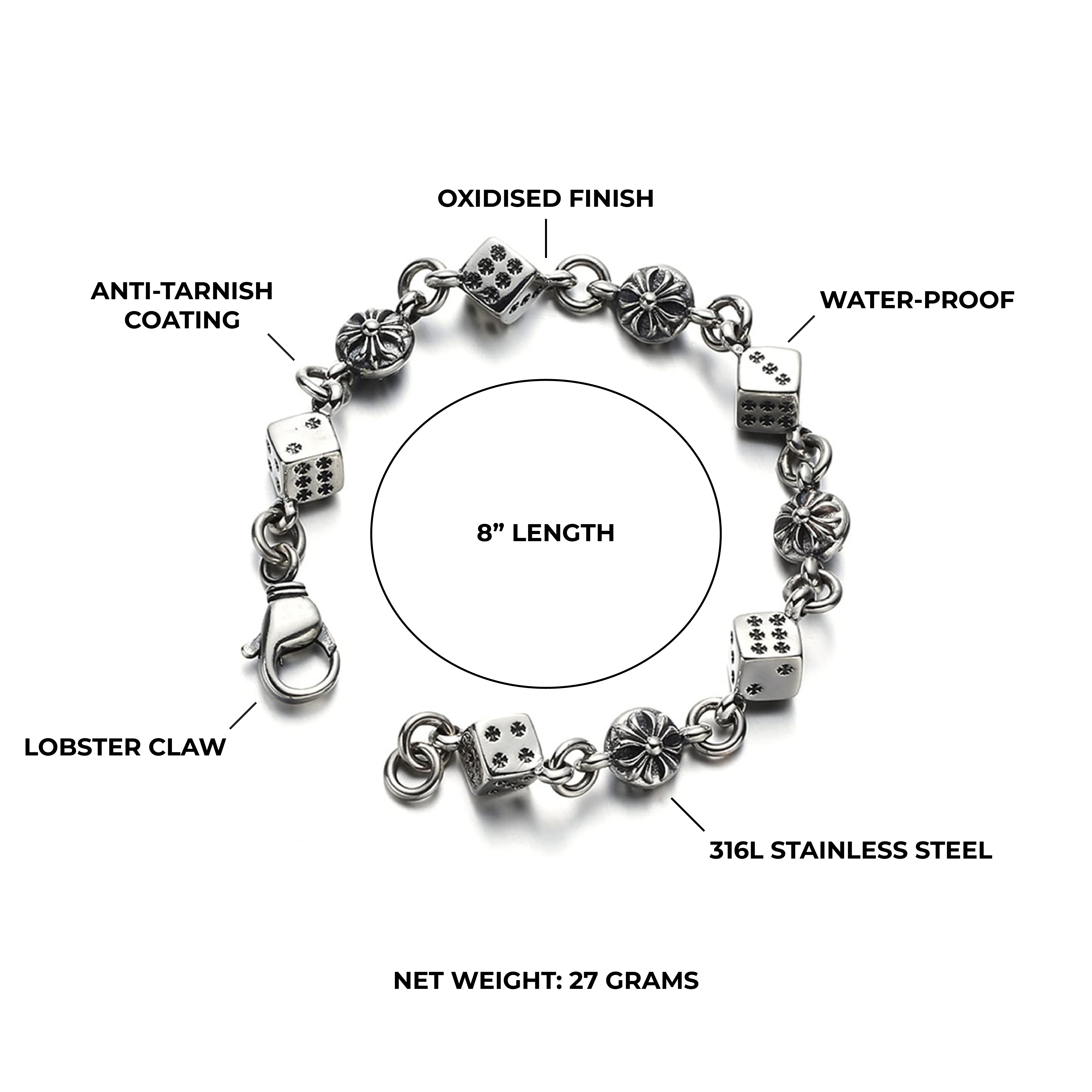 Fleur Dice Bracelet