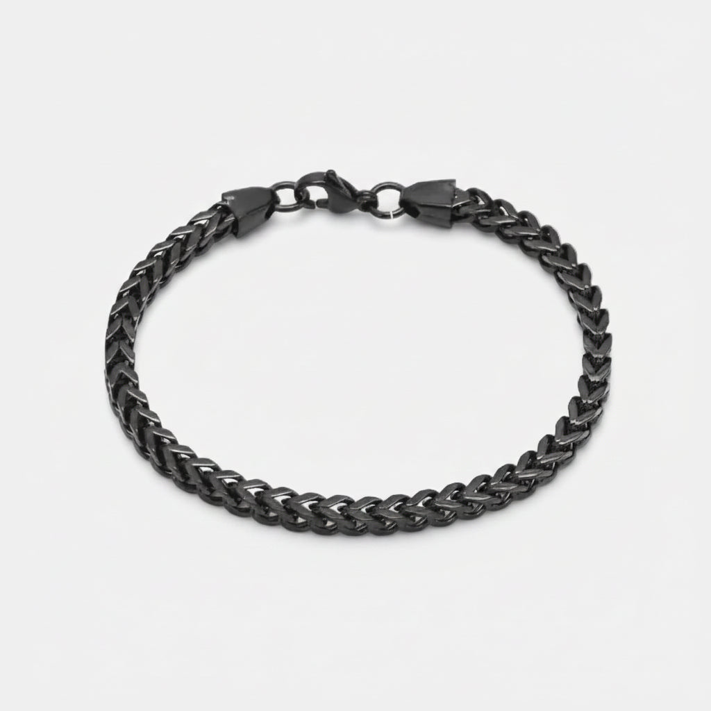4MM Black Curb Bracelet