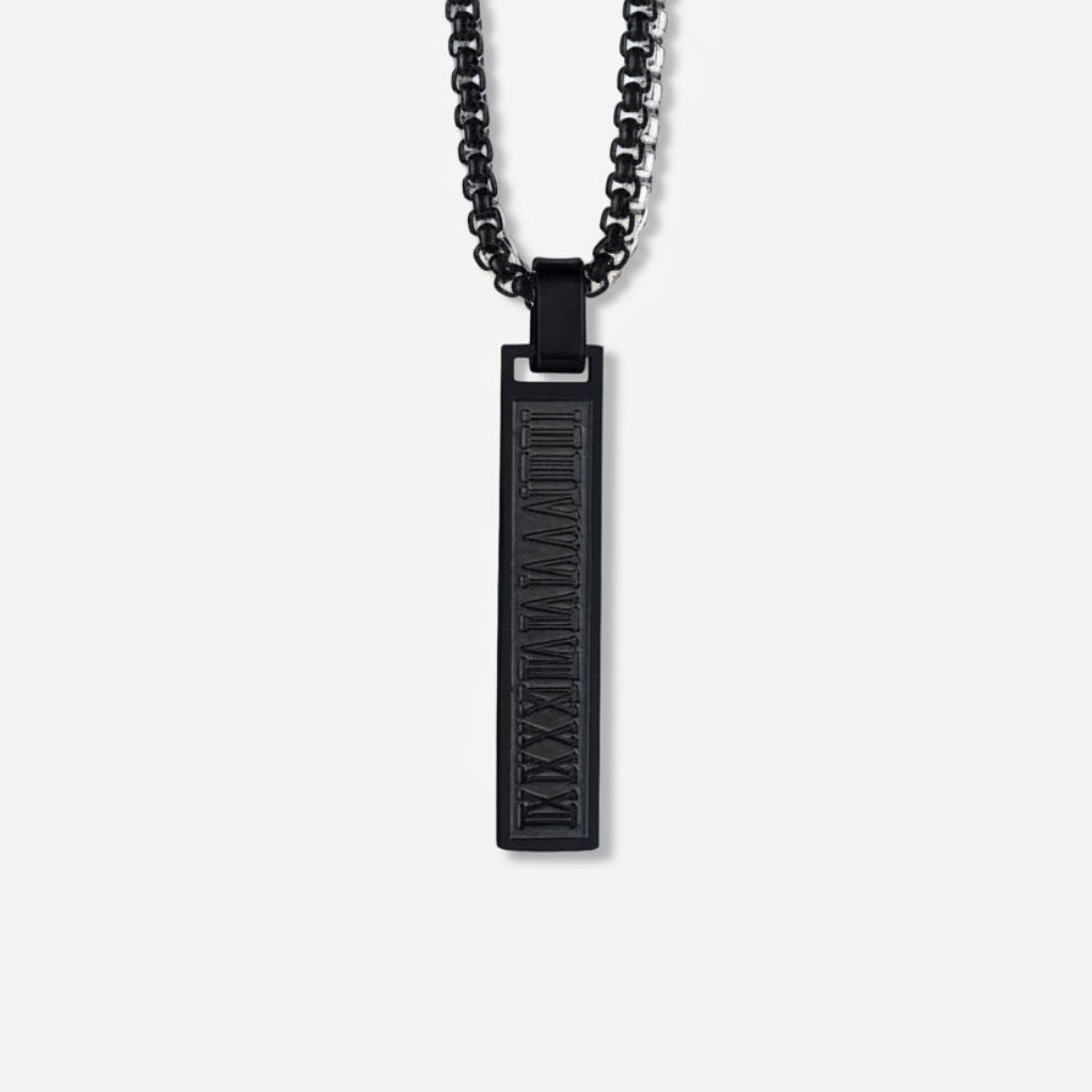 Roman Bar Pendant Black
