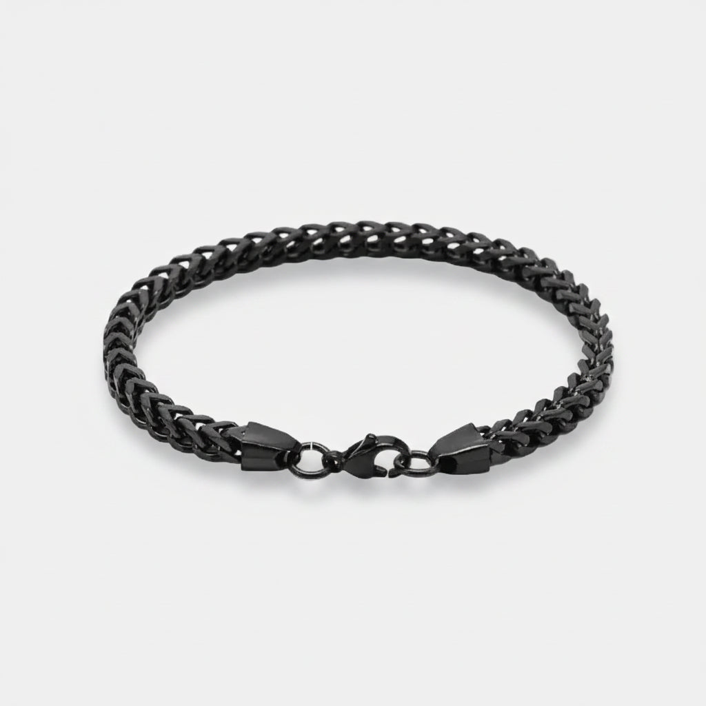 4MM Black Curb Bracelet