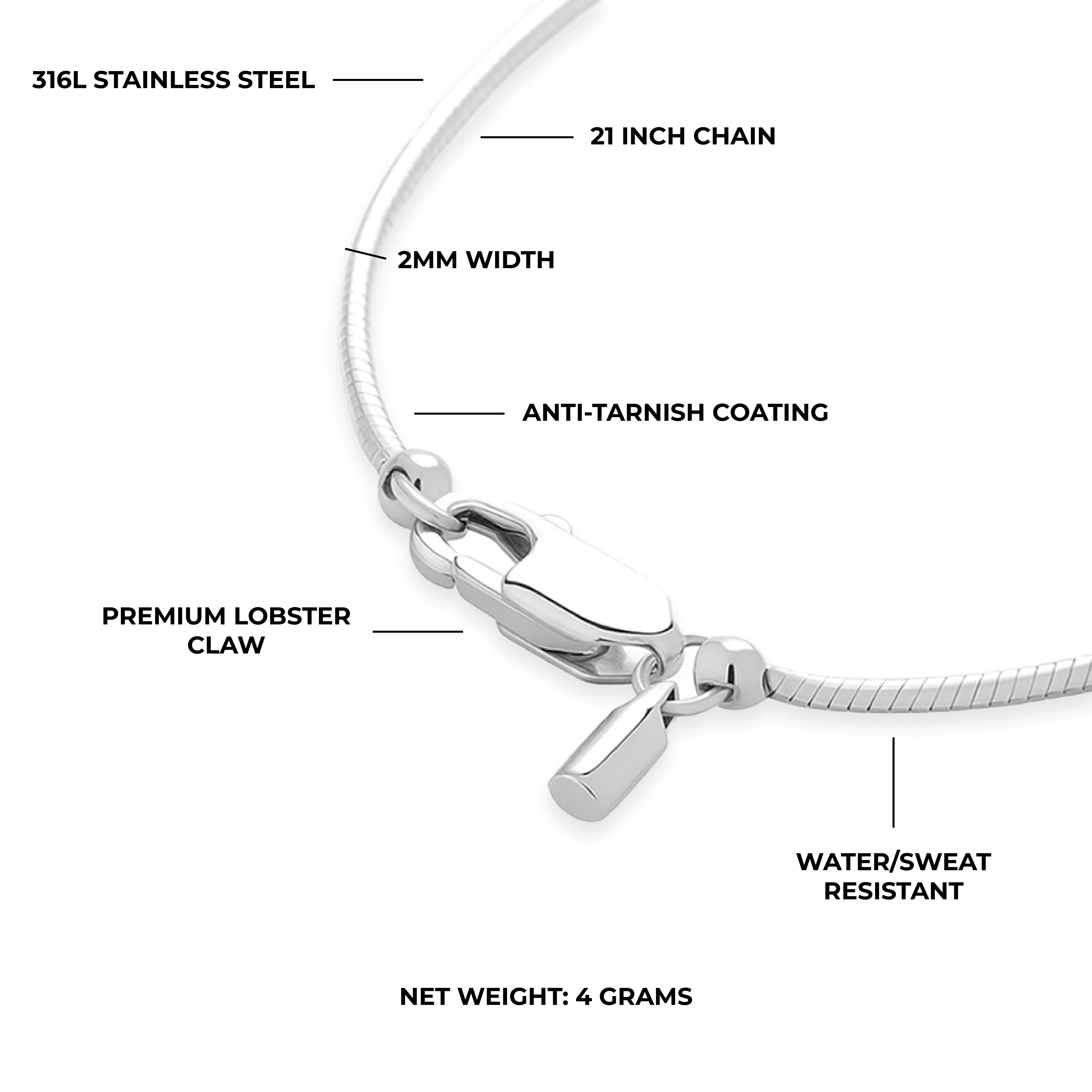 Herringbone Chain 2MM