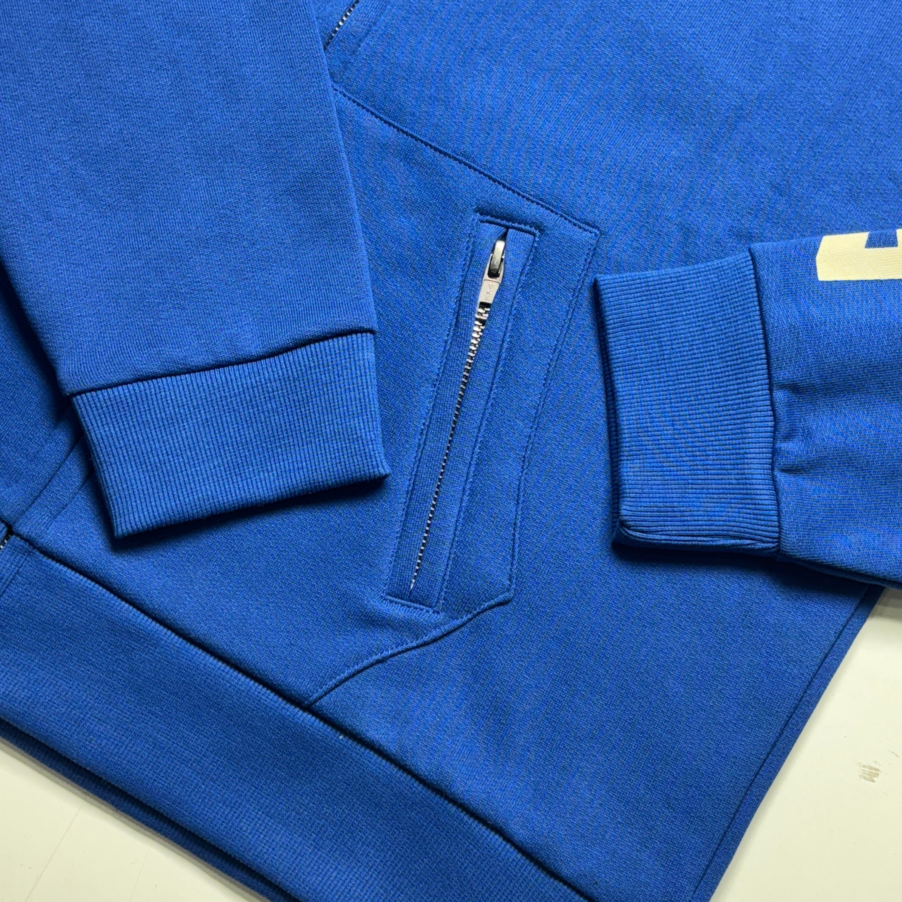Patchwork Zip Hoodie Classic Blue