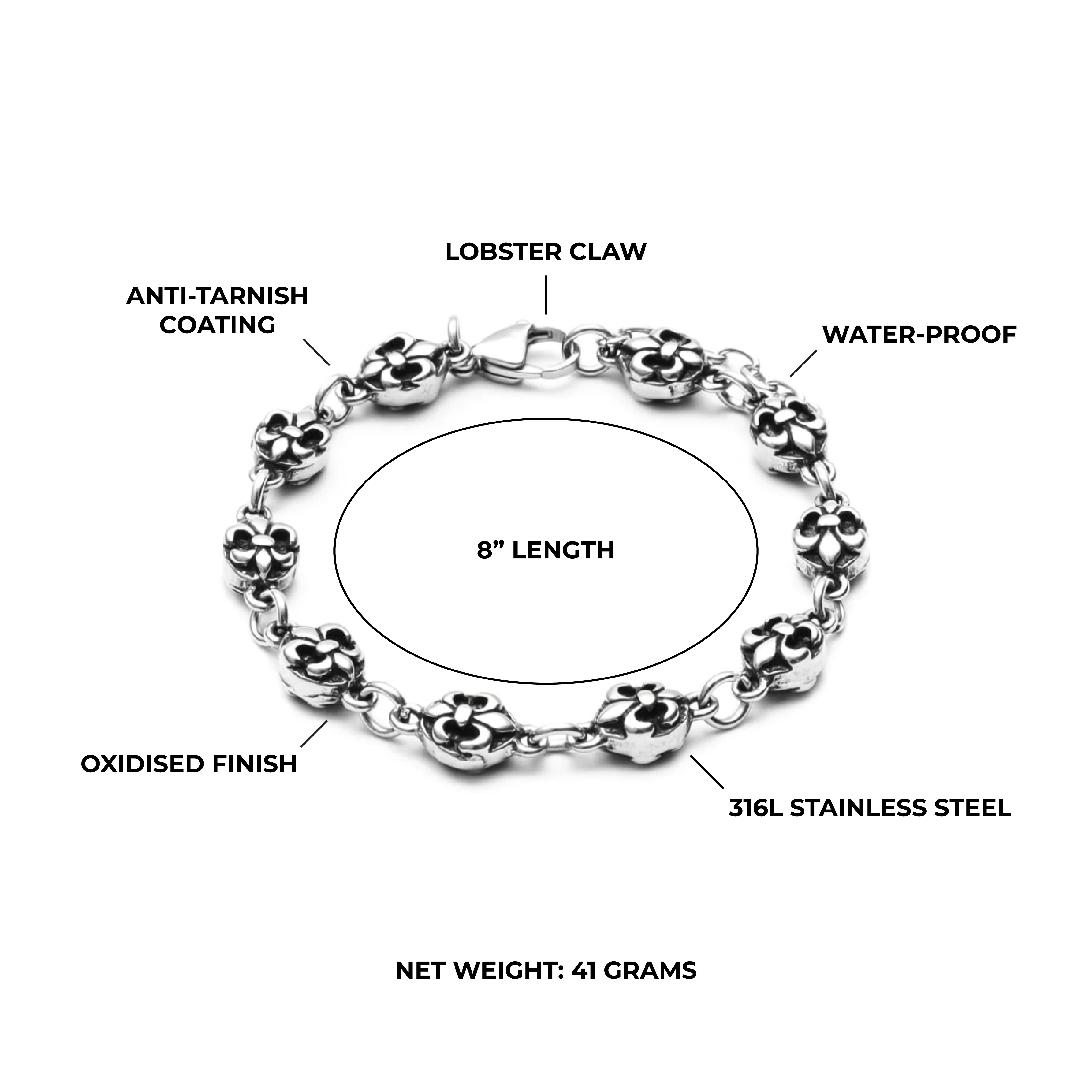 Iron Bloom Thick Bracelet