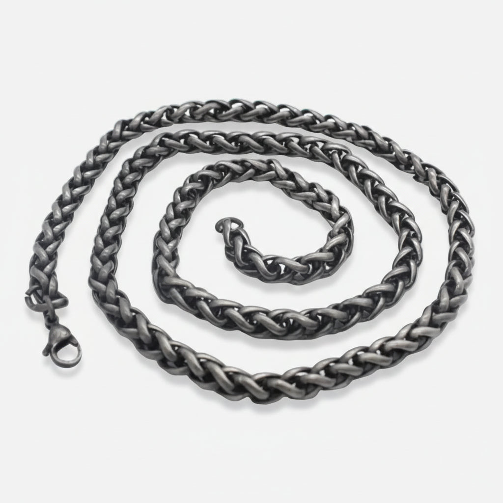 Obsidian Wheat Chain 4MM