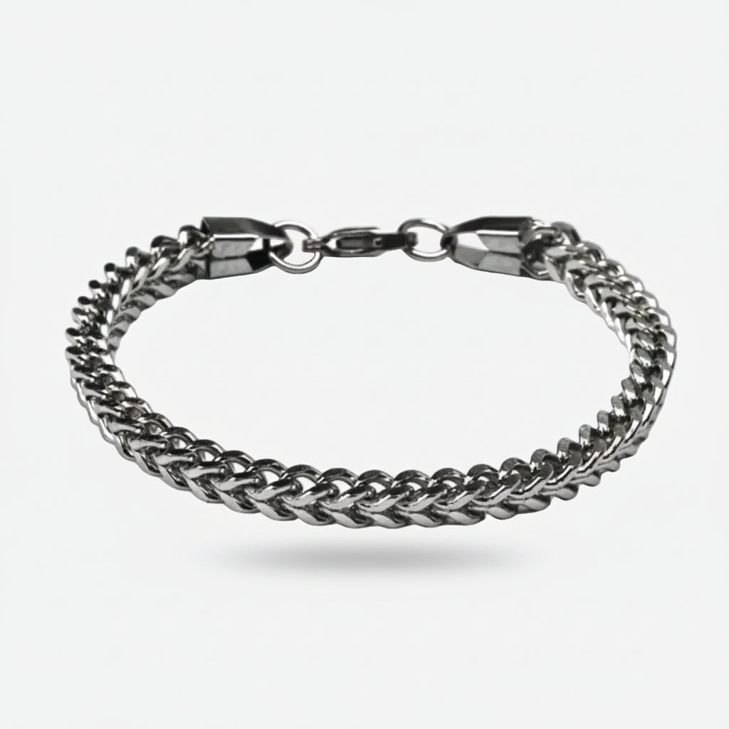 Obsidian Curb Bracelet 4MM