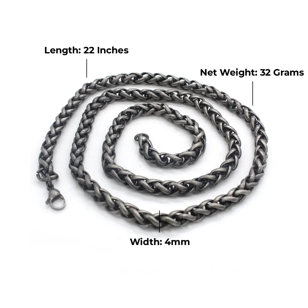 Obsidian Wheat Chain 4MM
