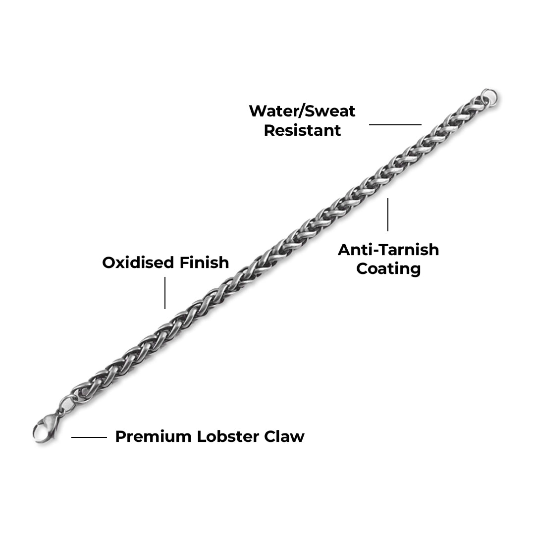 Obsidian Wheat Bracelet 6MM