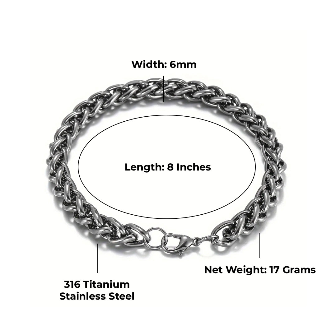 Obsidian Wheat Bracelet 6MM
