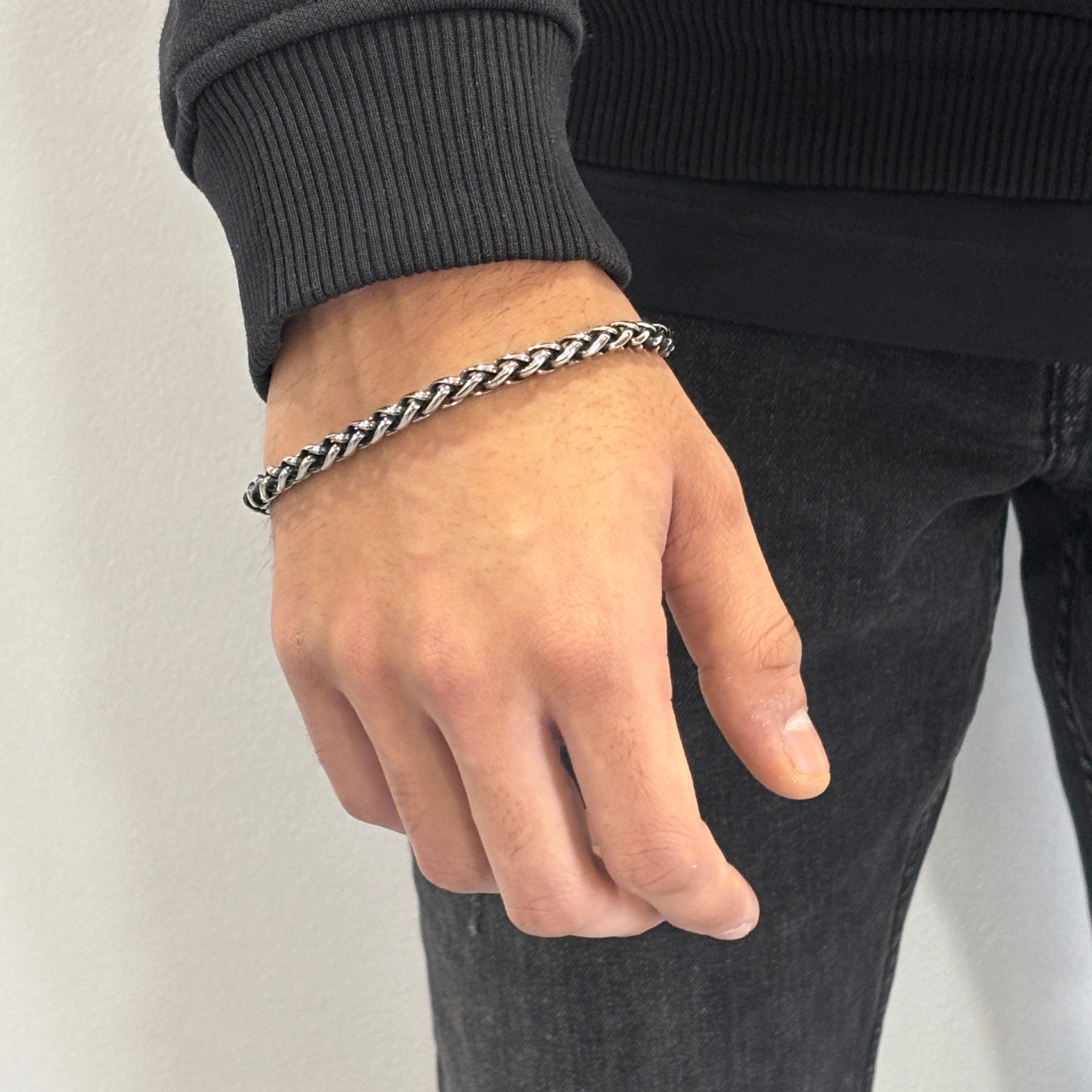 Obsidian Wheat Bracelet 6MM