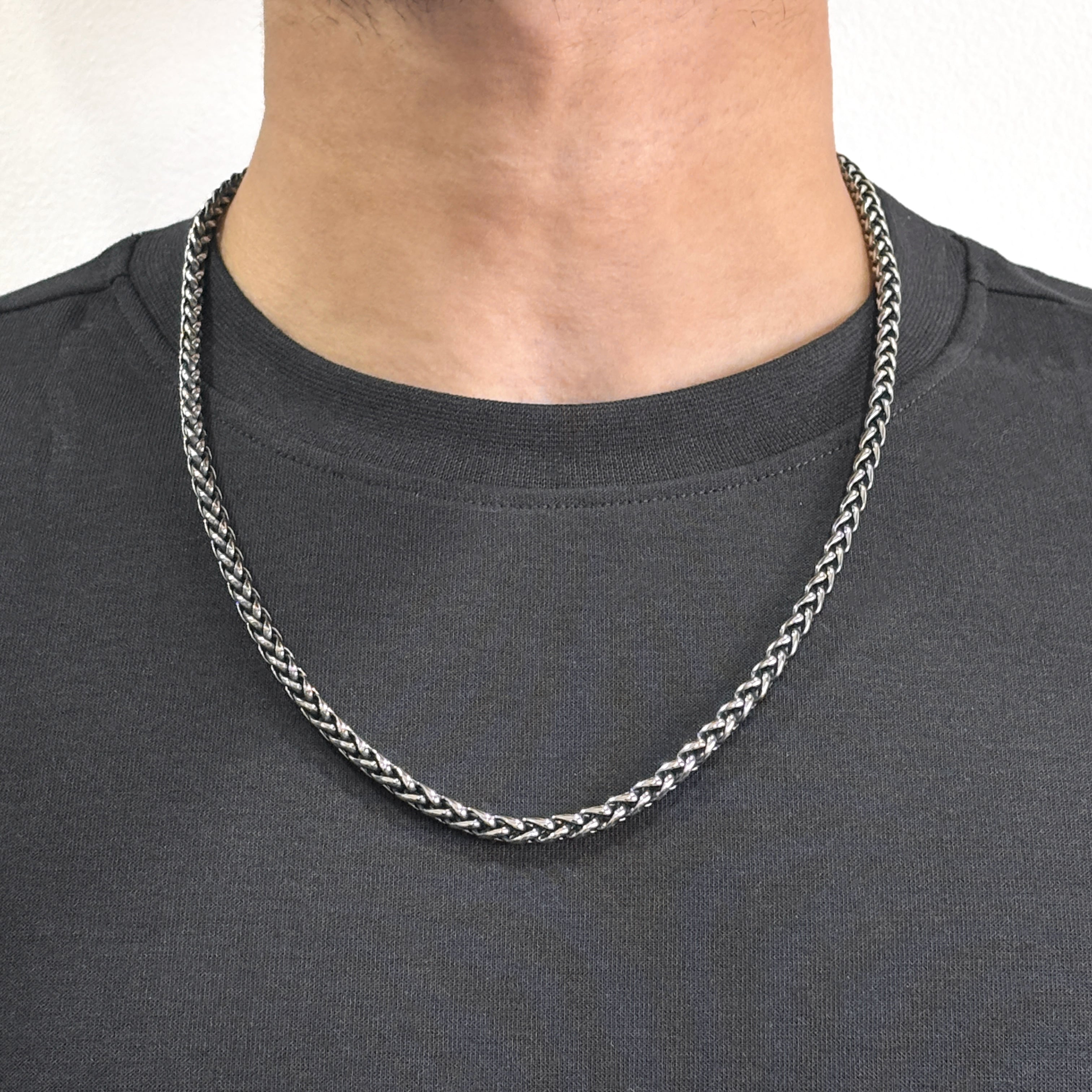 Obsidian Wheat Chain 4MM