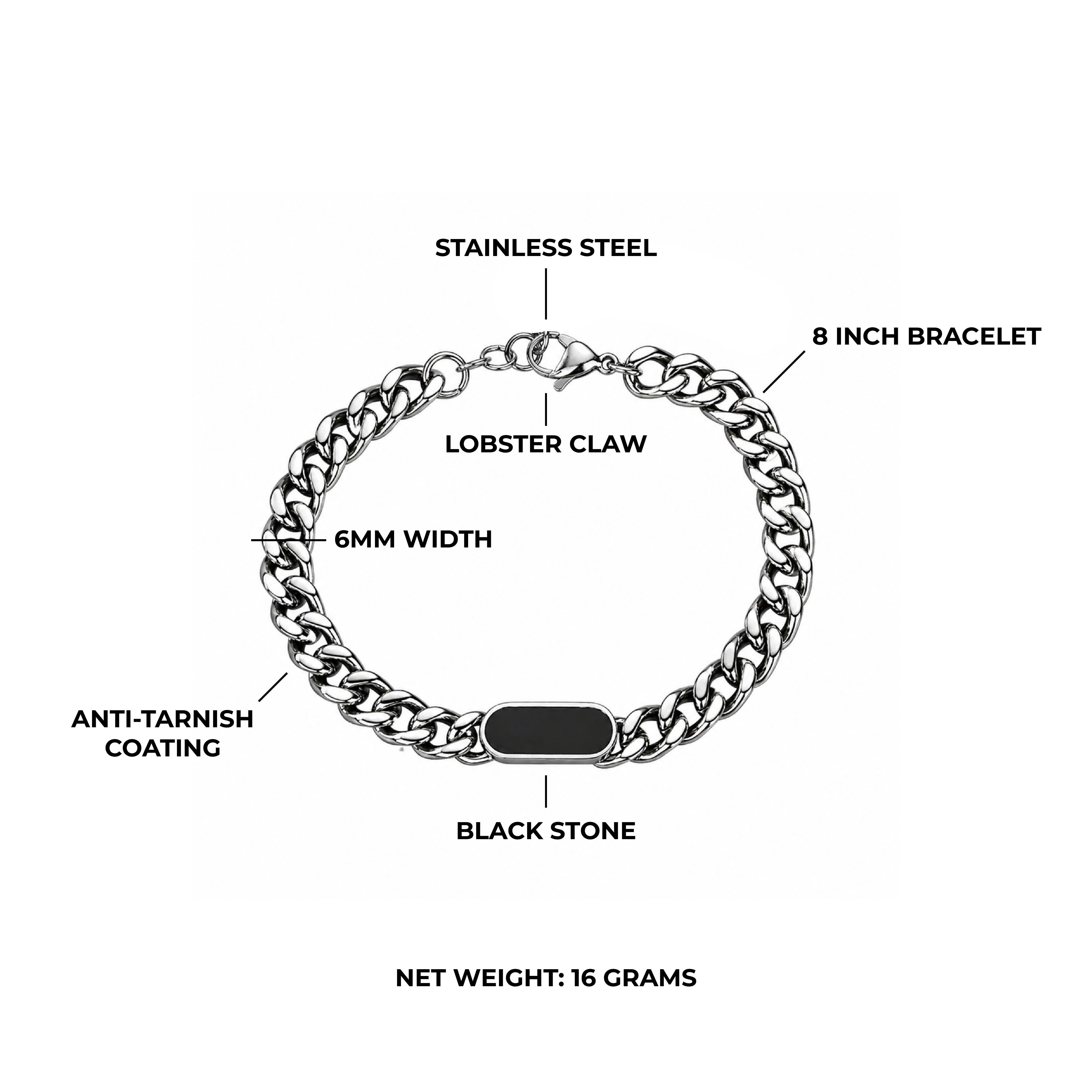 Onyx Cuban Bracelet
