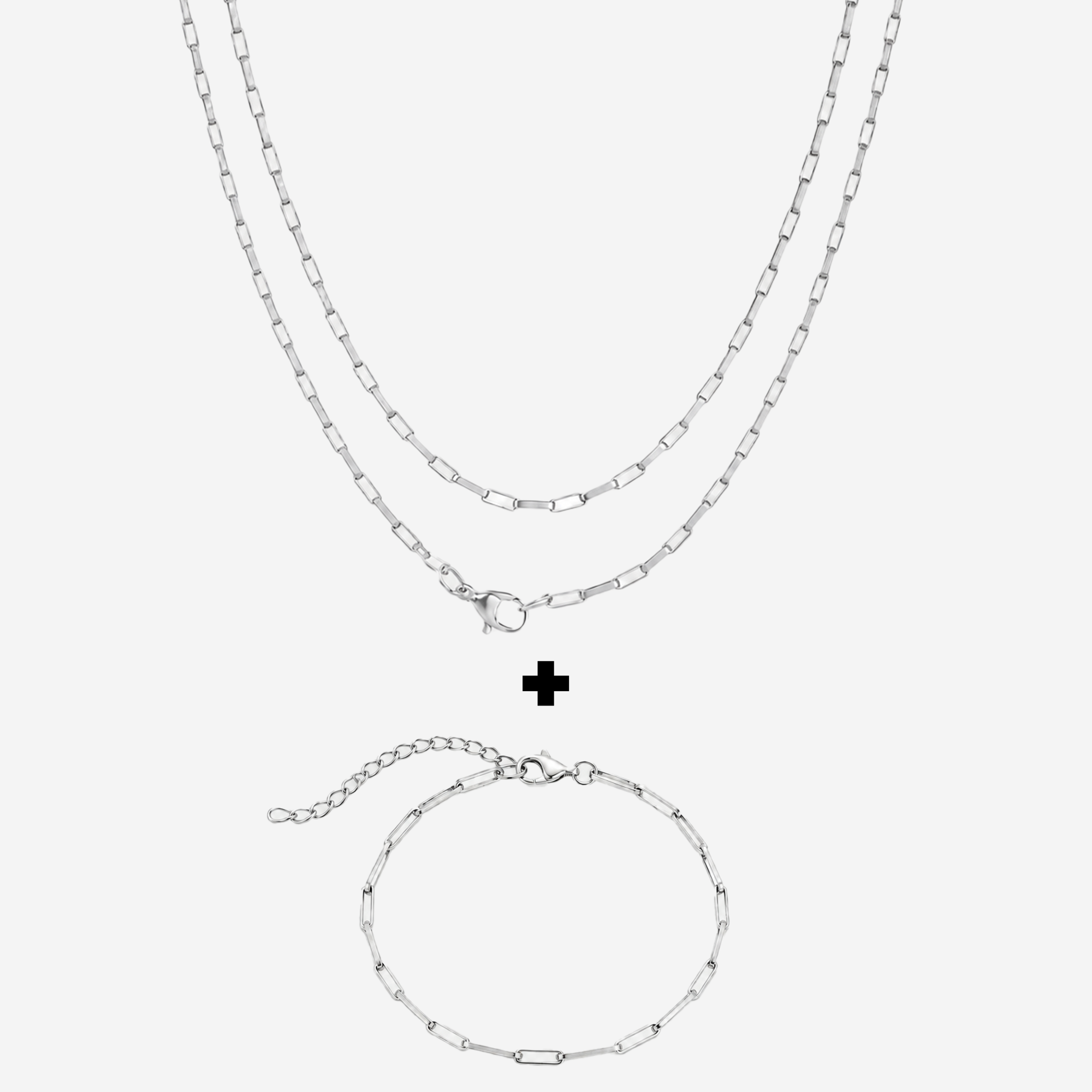 Paperclip Chain + Bracelet Combo