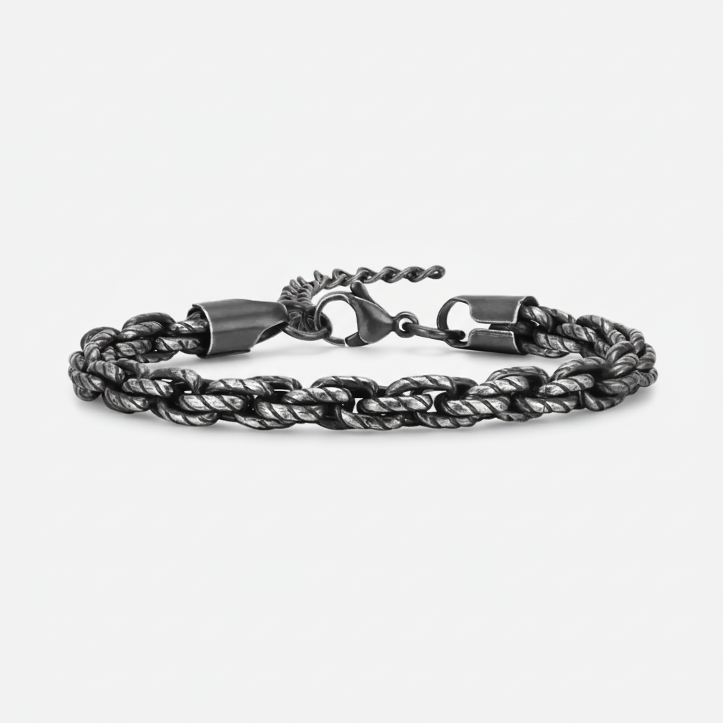 Obsidian Rope Bracelet 7MM