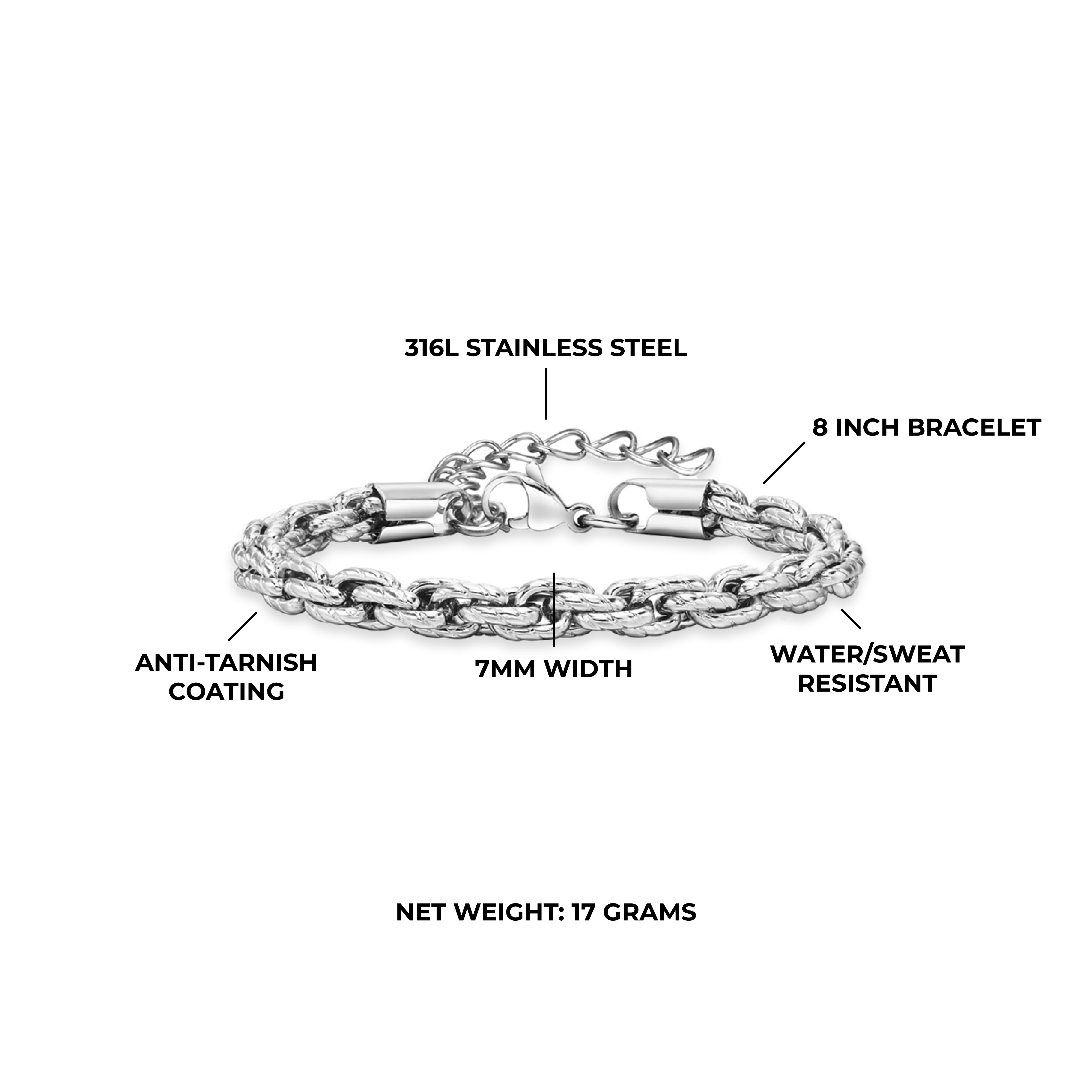 Rope Bracelet 7MM