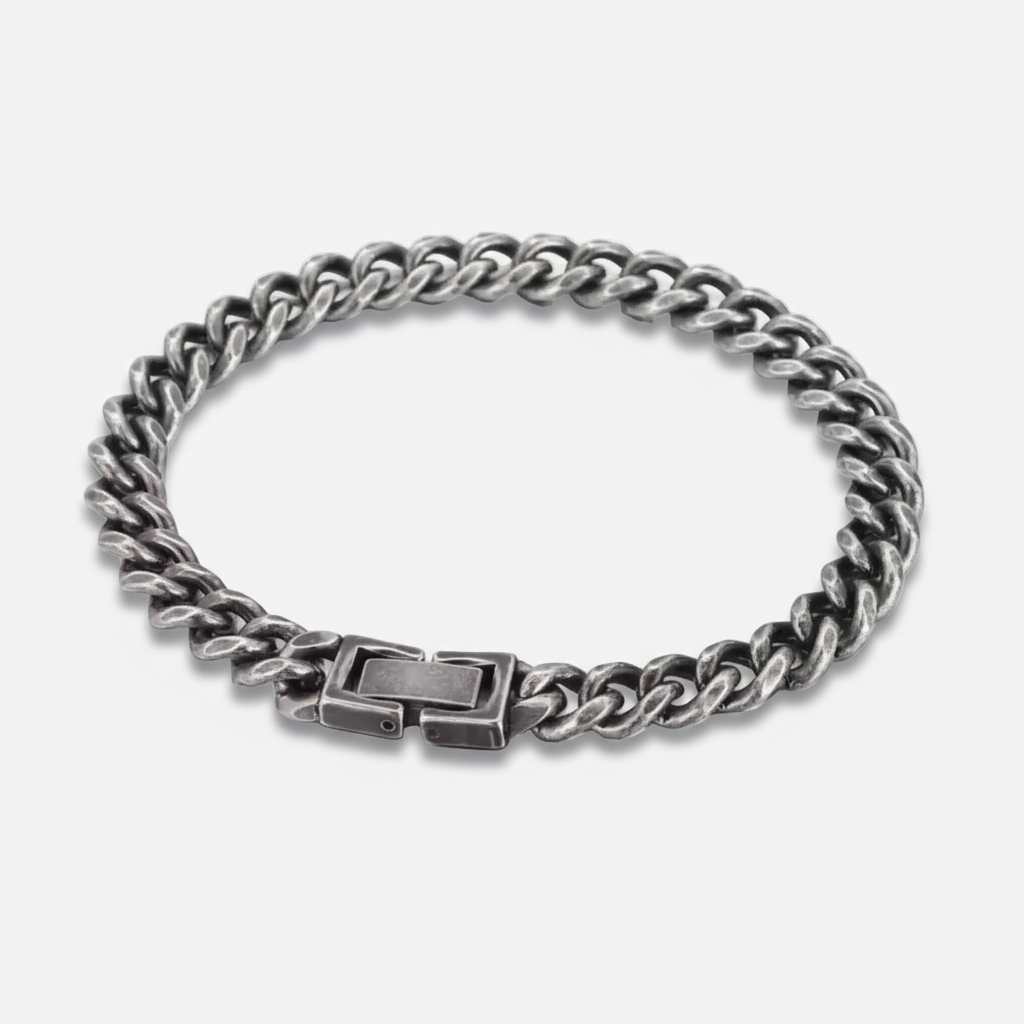 Obsidian Cuban Bracelet 7MM