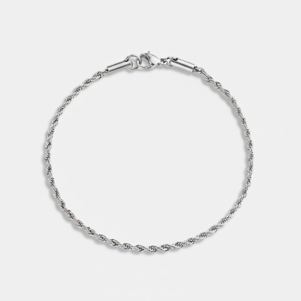 Slim Twisted Rope Chain + Bracelet Combo