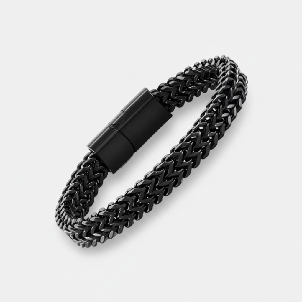 8MM Black Dual Curb Bracelet