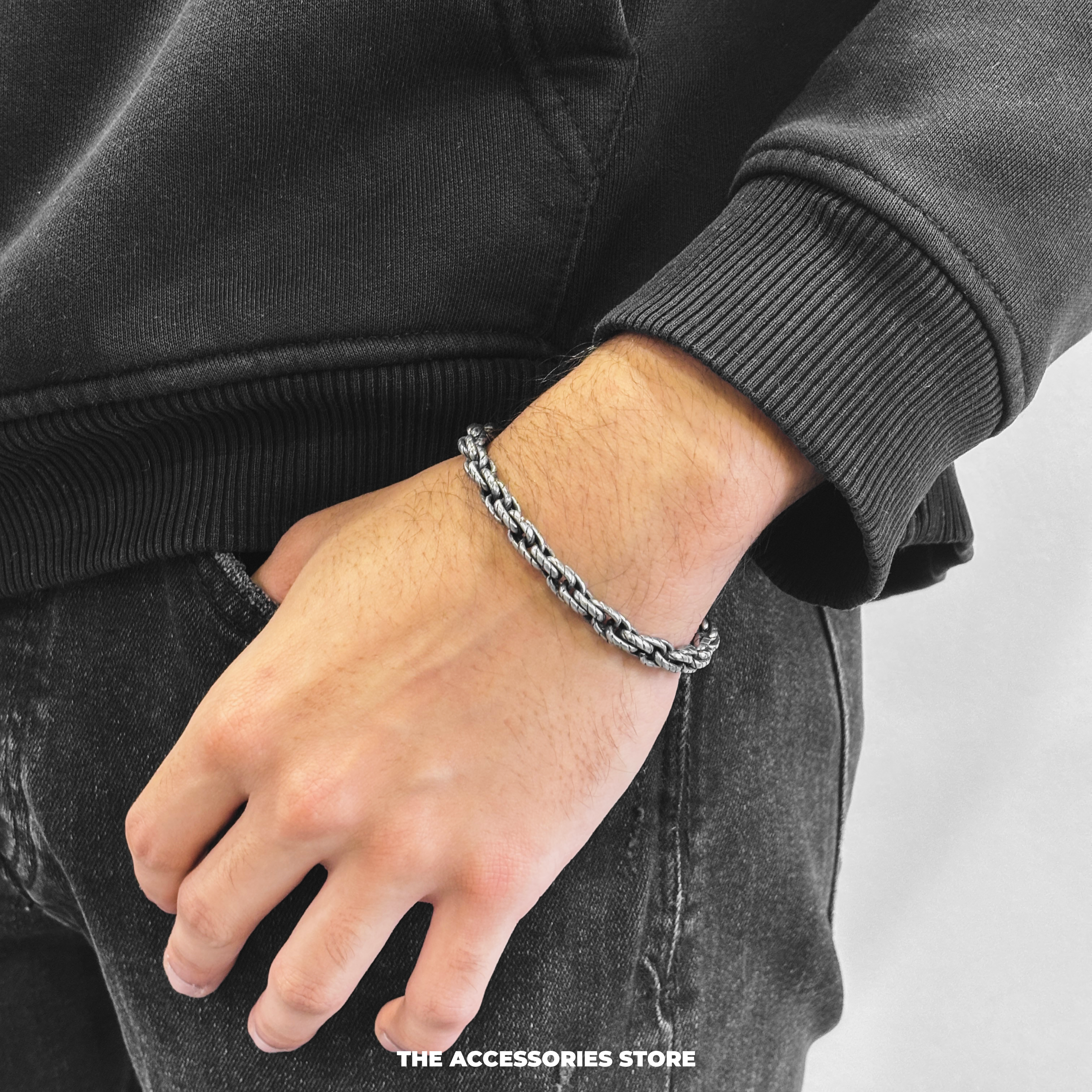 Obsidian Rope Bracelet 7MM